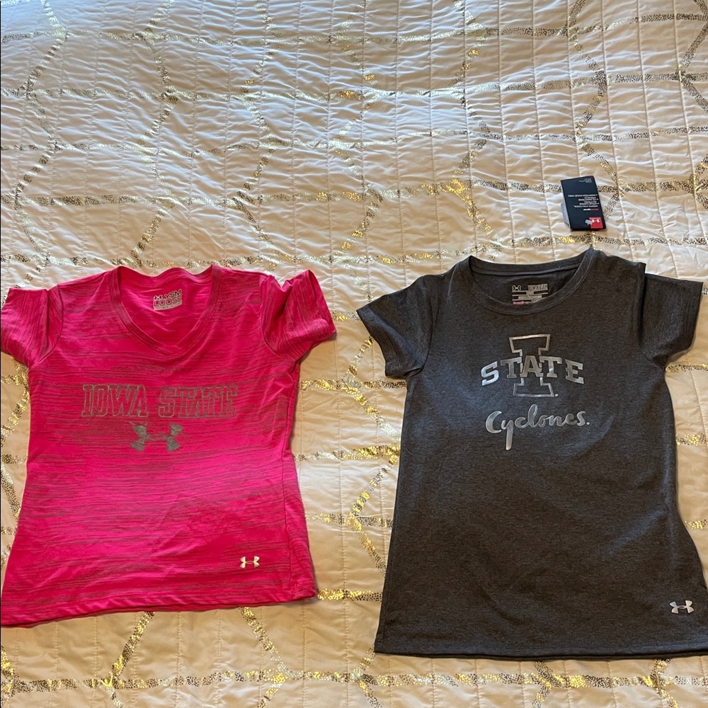 Under Armour Kids' Iowa State Tees - Pink and Gray